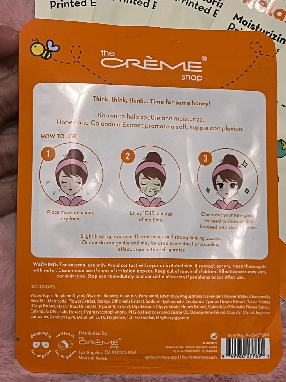 6 Skincare Masks The Crème Shop Winnie the Pooh Relax, Honey! Disney-